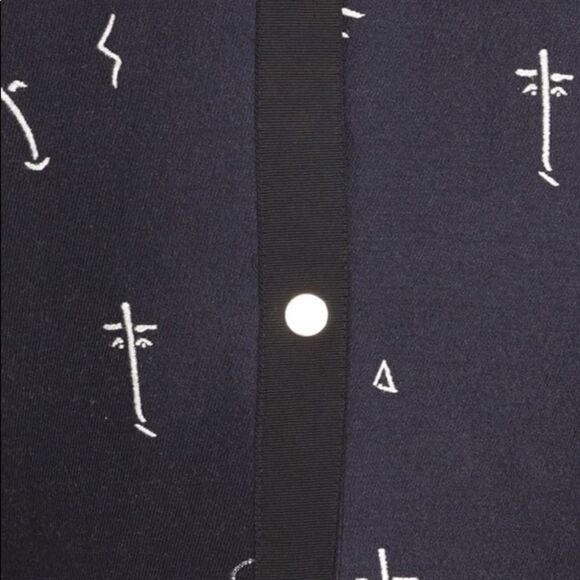 GREY Jason Wu Embroidered Face Crop Moto Jacket - Picture 10 of 12